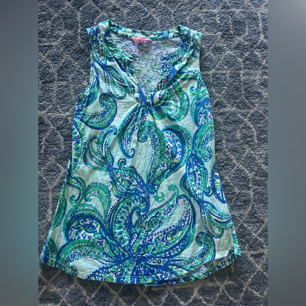 Lilly Pulitzer Green and Blue Tank Top